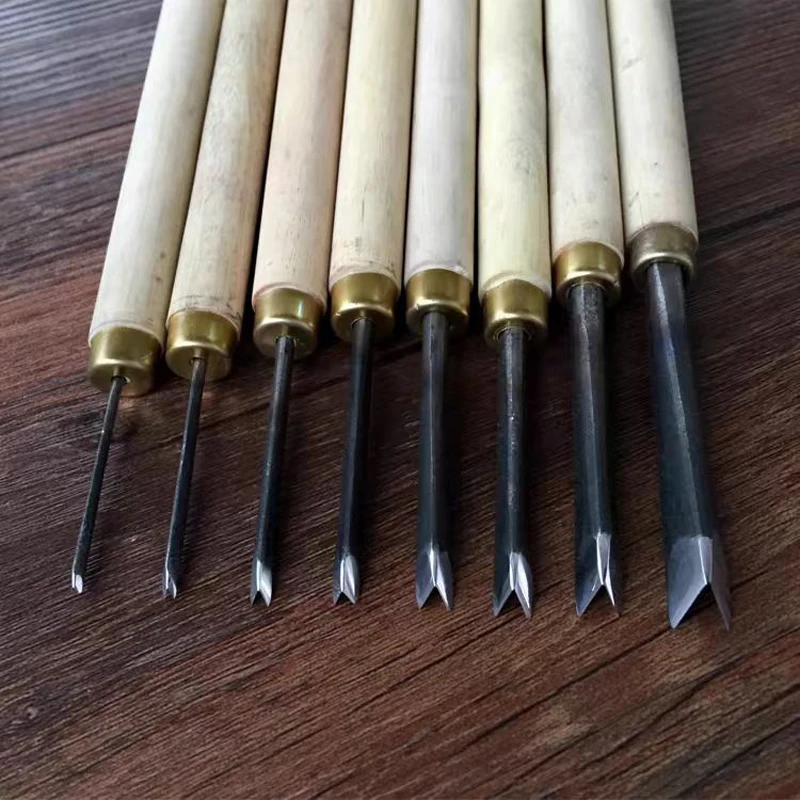 Woodworking Carving Knife Hand Carving Tool Wood Chisel V-shaped Trimming Triangle Knife 1.5mm 2mm 3mm 4mm 5mm 6mm 7mm 8mm