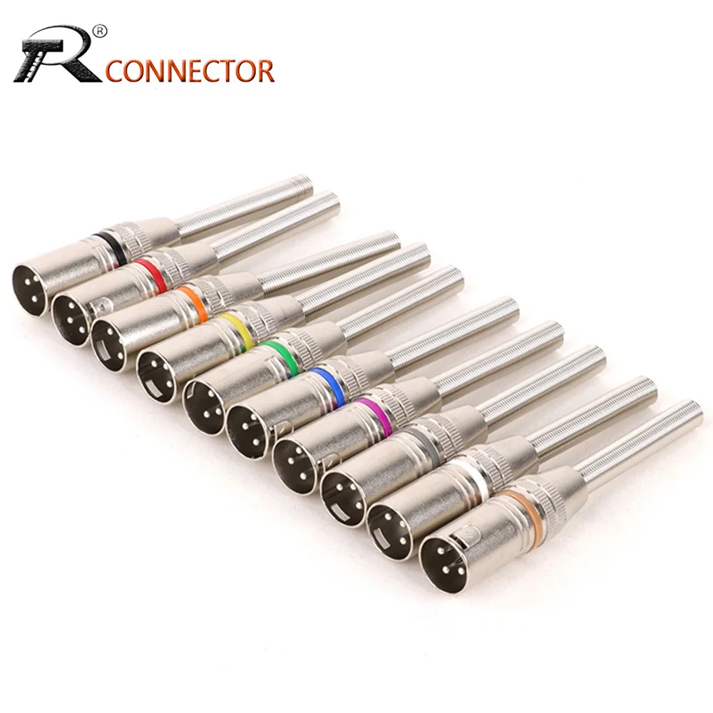 

10pcs 3Pin XLR Male/Female Wire Connector Solder Type Audio Socket Microphone Line Plug Zinc Alloy Housing Silver Plated Contact