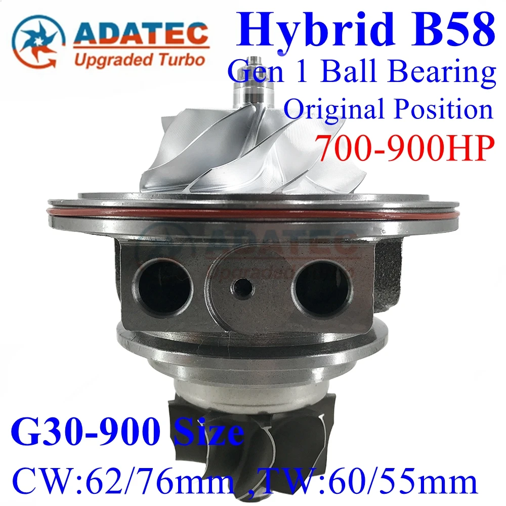 Hybrid B58 Gen 1 Turbo Cartridge Ball Bearing 700-900HP G30-900 Size 7643148 7643147 11658637041 Turbine CHRA FOR BMW B58 3.0L
