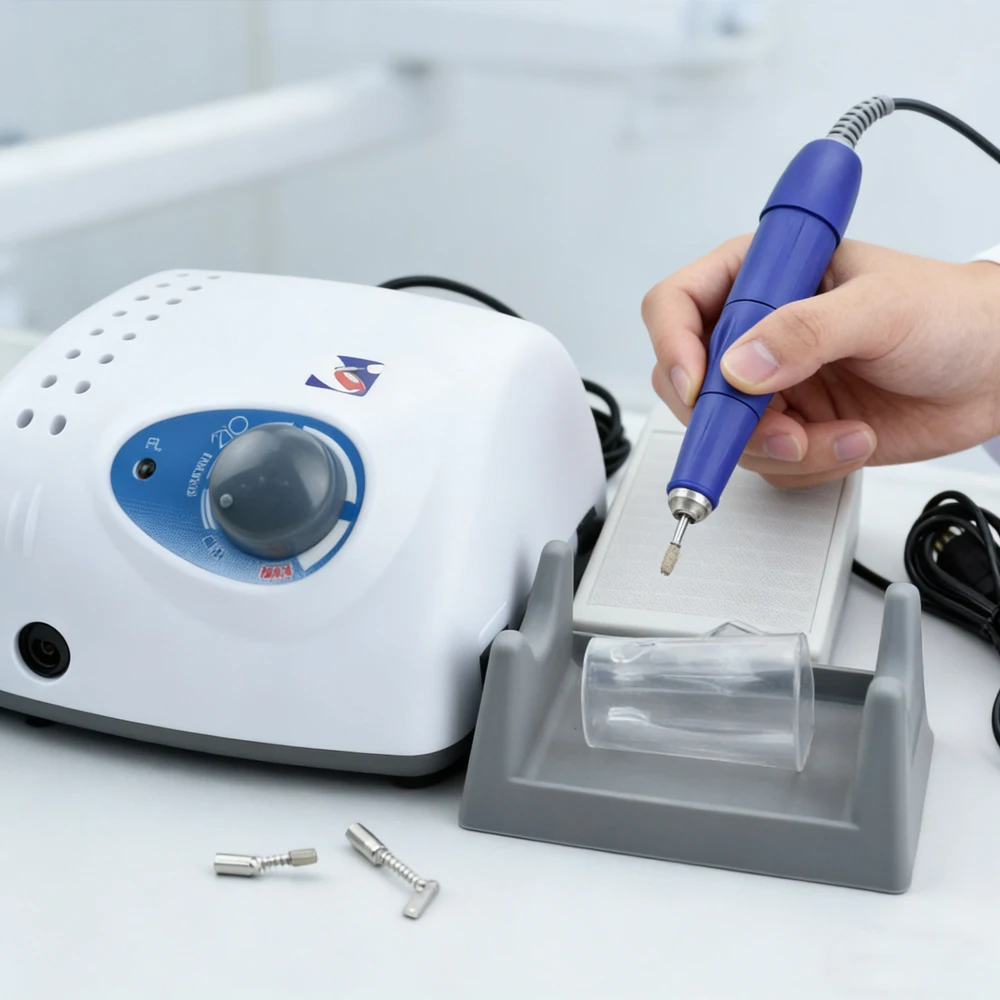 

35000 RPM Dental Micro Motor Drill Machine 210V 105L 65W Gel Polisher with Strong Grinding Burrs Set Professional Dental Tools