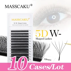 10case/lot MASSCAKU 100% Handmade W Style False Premade Volume Lashes 3D/4D/5D Professional Individual Mink Lash Extension