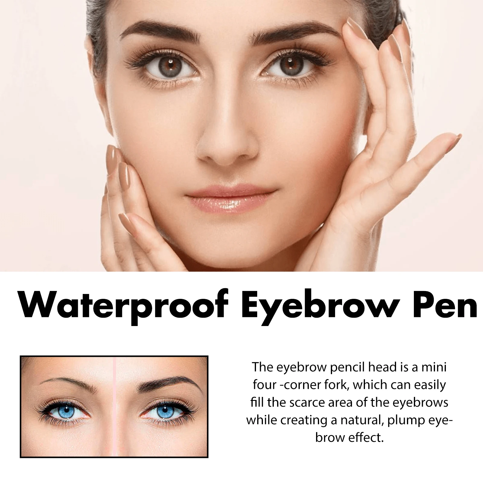 EELHOE Multi couleur 4 fourchettes stylo à sourcils naturel repulpant sourcil imperméable à l'eau résistant à la sueur durable maquillage volumateur stylo à sourcils