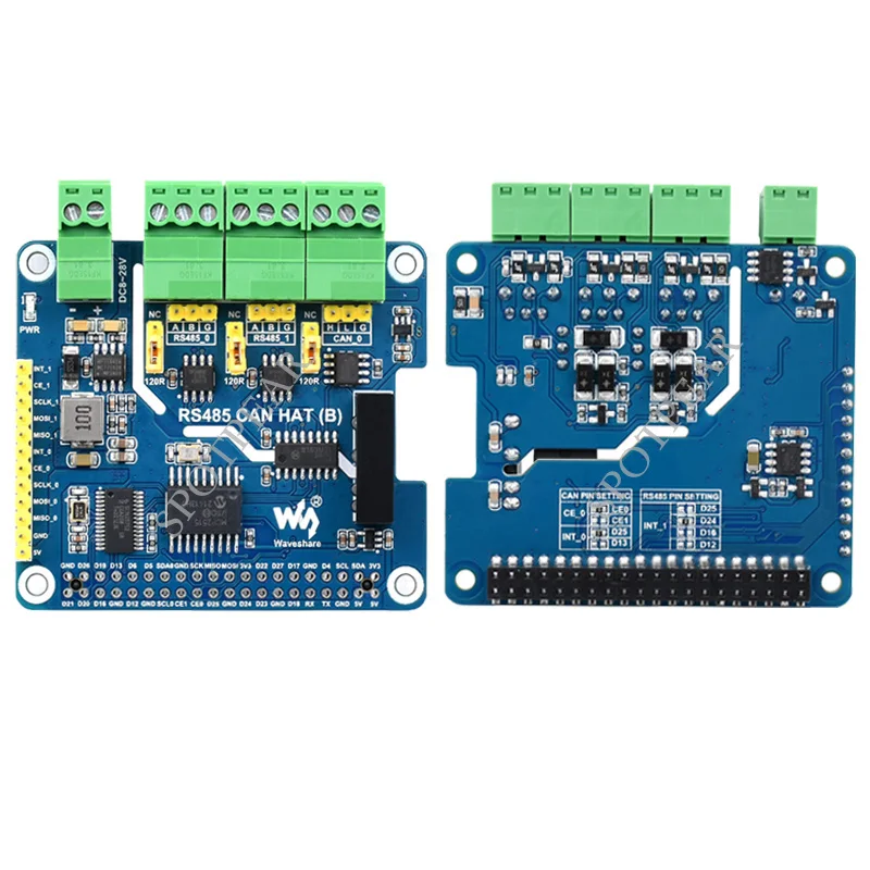 Raspberry Pi Dual RS485 CAN Isolated CAN Expansion HAT Multi Onboard Protection Circuits