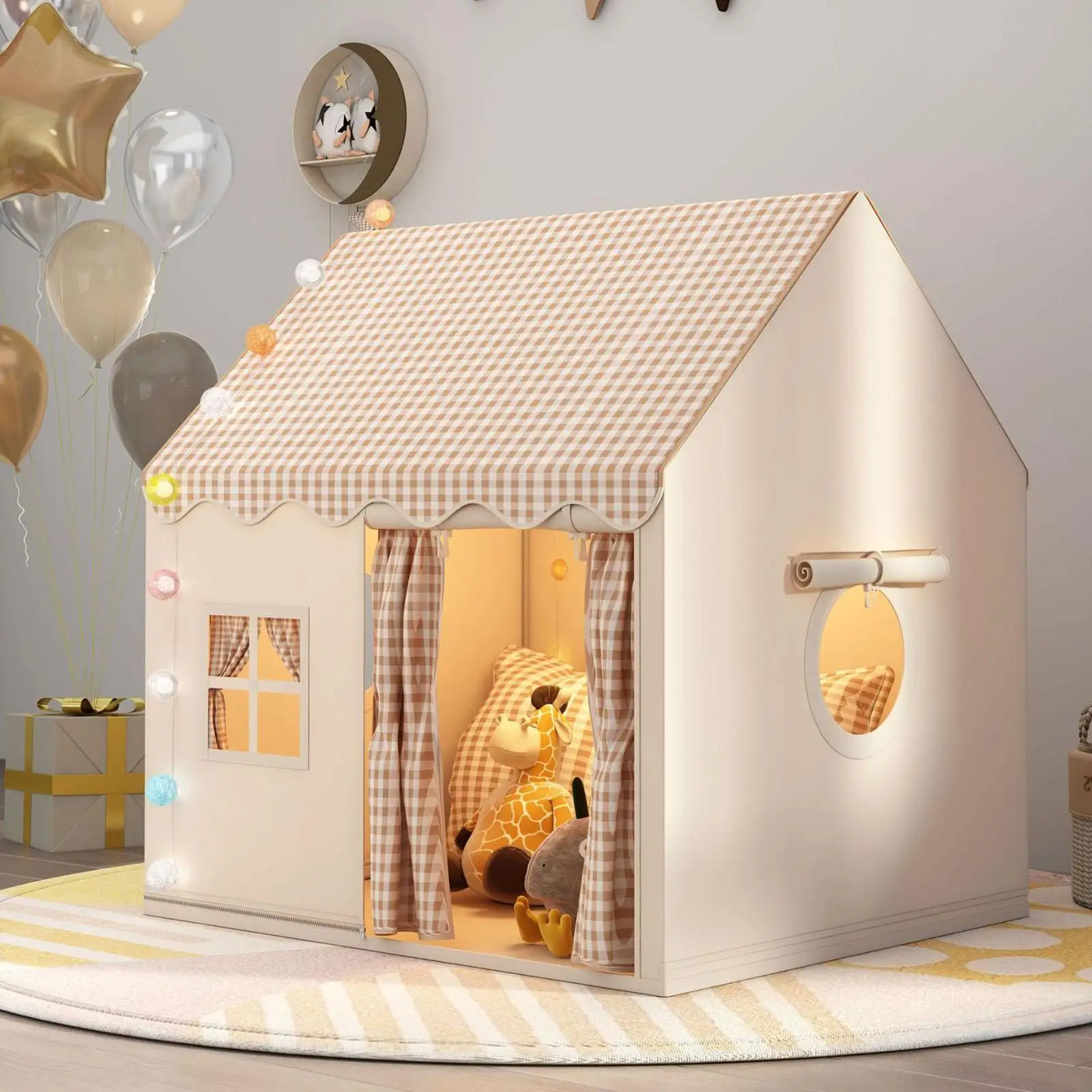 Kids Play Tent Princess Tent Play House Portable Kids Tent Metal Frame Indoor Playhouse Folding Playtent Party Castle Gift