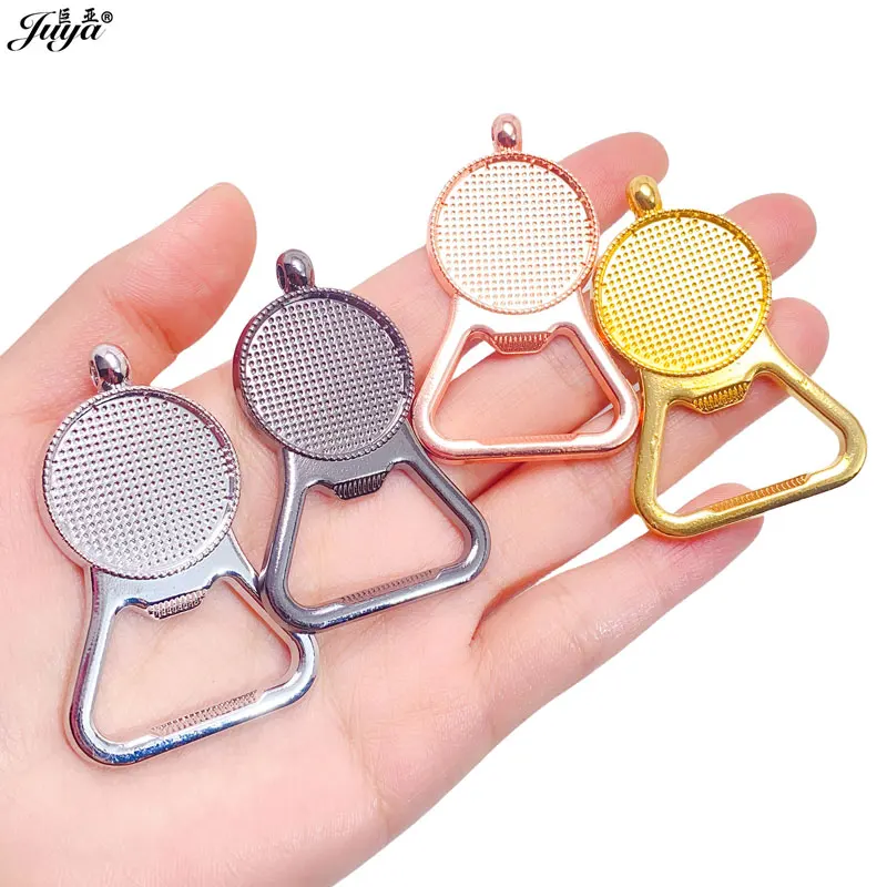 

1pcs Multifunction Cabochon Base 25mm Pendant Tray Setting For Jewelry Making DIY Beer Bottle Opener Keychain Accessories