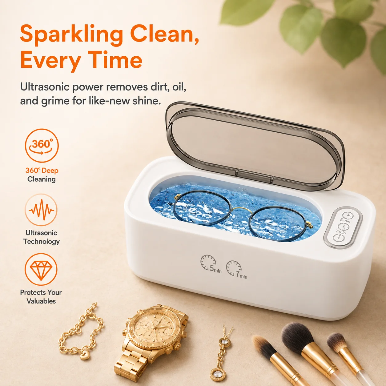 超音波クリーナーマシン 45000Hz 家庭用洗浄装置 メガ - Jewelry Eyewear Watches & Accessories のレビューと価格