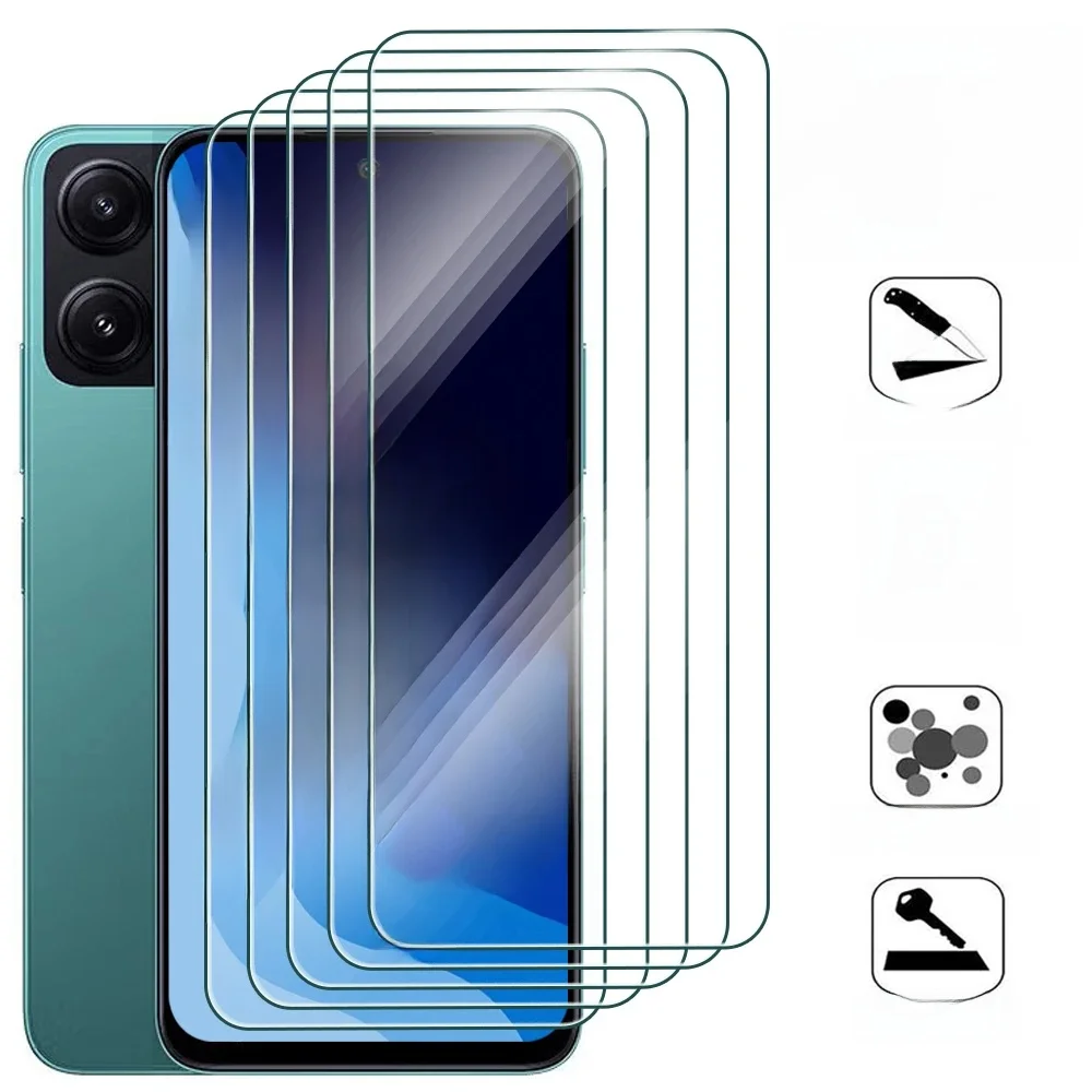 5-1 pièces verre trempé pour Xiaomi Redmi 8 9 10 12 13 4G 5G 13R 12c 10c 10x 9c 9A 9T 8A protecteur d'écran pour Redmi 9AT