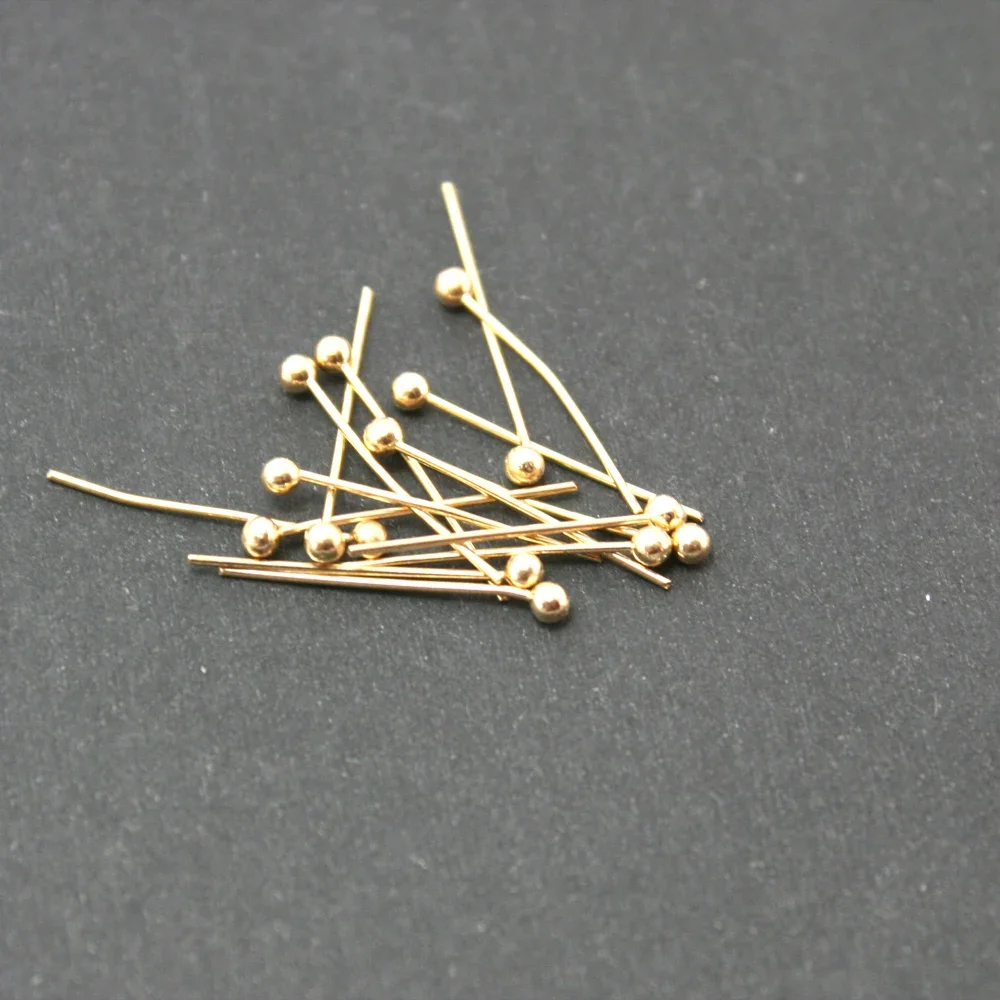 Hot moda około 100 sztuk/partia KC złoty kula miedziana pin 16mm FZD003-19 — zdjęcie 2