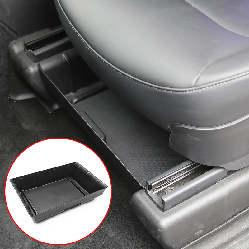 Klutchtech Under Seat Storage Box High Capacity Organizer Case Felt Cloth Drawer Holder Compatible with Tesla Model Y 2021-