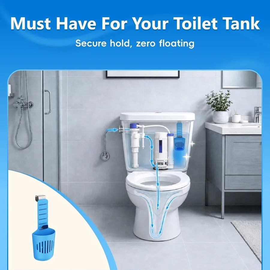 2/1 Stück Silikon-Toilettentank-Tablettenhalter Vielseitiger WC-Reiniger und Geruchsneutralisierer zum Aufhängen – Detail 7