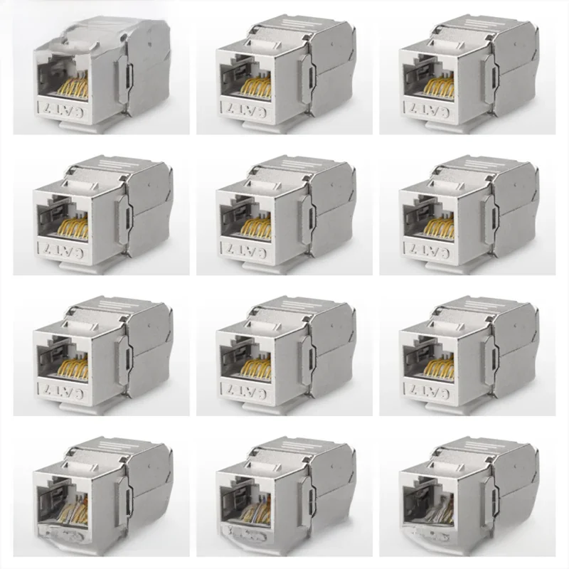 12/24 sztuk RJ45 Keystone Cat7 Cat6A ekranowany FTP moduł ze stopu cynku sieć Keystone Jack Adapter złącza sieć 10GB — zdjęcie 2