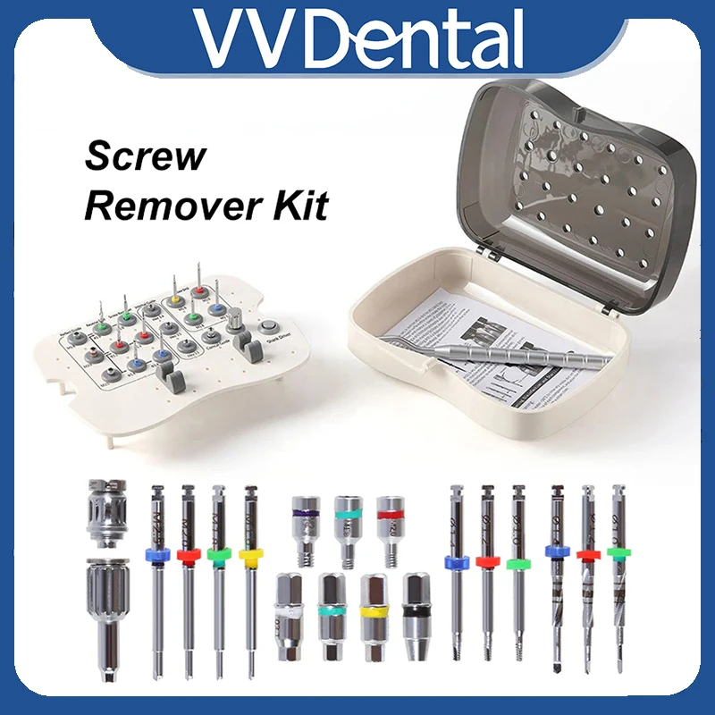 

VVDental Implant Screw Removal Kit Broken Screws Tool Universal Screw Extractor Set Dentistry Restoration Implant Surgical Tools