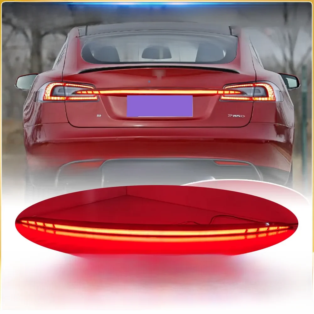 Enquêter arrière traversant pour les remplacements, modèle S, mise à niveau, assemblage de feu arrière LED, frein de virage arrière, accessoire de voiture fluide, barre de lampe