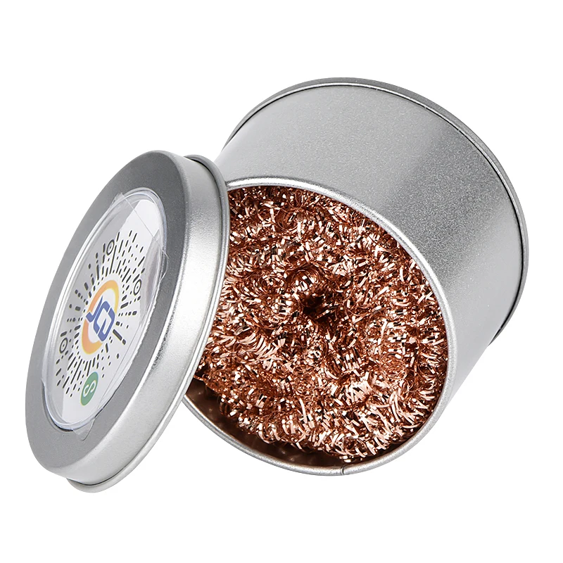 Cleaning Ball Desoldering Soldering Iron Mesh Filter Cleaning Nozzle Tip Copper Wire Cleaner Ball Metal Dross Box Clean Ball