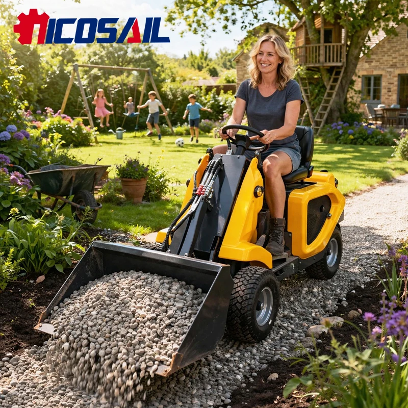 

Small Turning Radius Mini 3 Wheel Skid Steer Loader Deposit For Tight Construction Site Customized Items