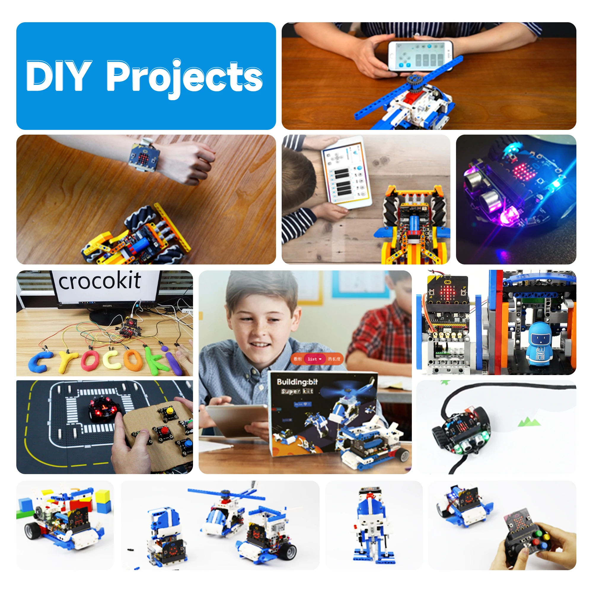 BBC Microbit V2 Development Board Programmable Learning Kit For Kids School Education DIY Electronic Projects with RGB LED Light