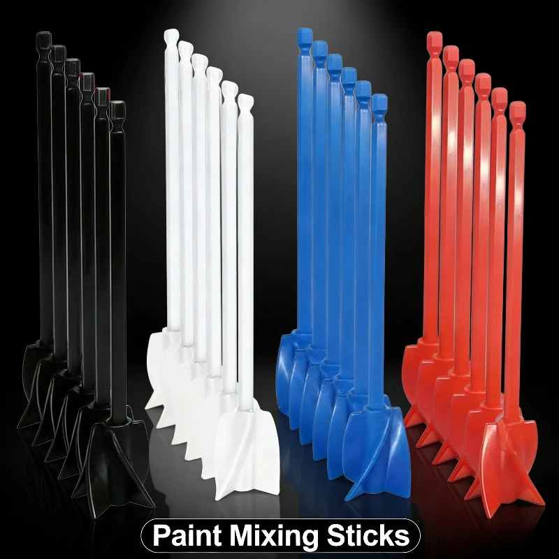 3-Piece Paint Mixer Drill Bit Accessory Set, with Standard Hexagonal Shank and 4-Blade Spiral Design,