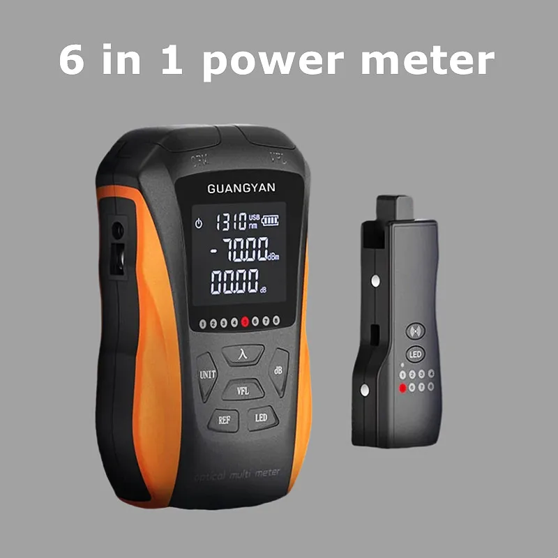 FTTH Mini 6 in 1 Optical Fiber Power Meter OPM Fiber Optical RJ45 Cable Tester Visual Fault Locator 30mw VFL Laser PenLED Light