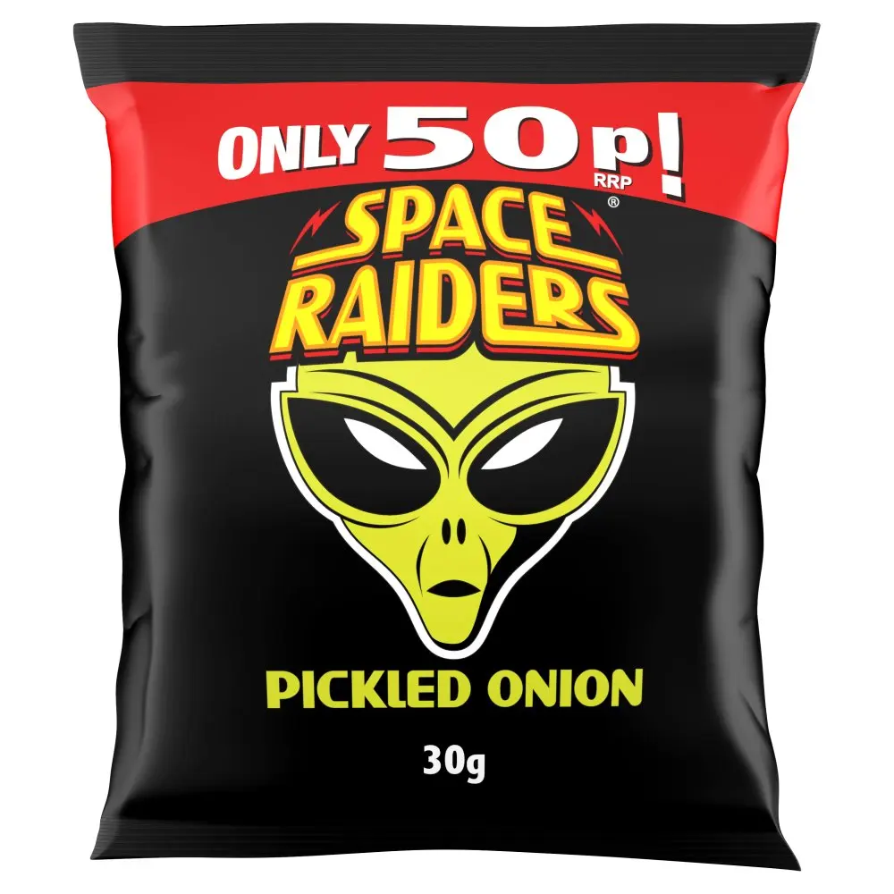 Space Raiders Pickled Onion Crisps Pack of 36 x 30gm
