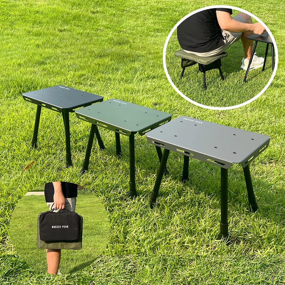 Outdoor Folding Multifunctional Table Picnic Camping Desk Portable Aluminum Small Table Windshield Picnic