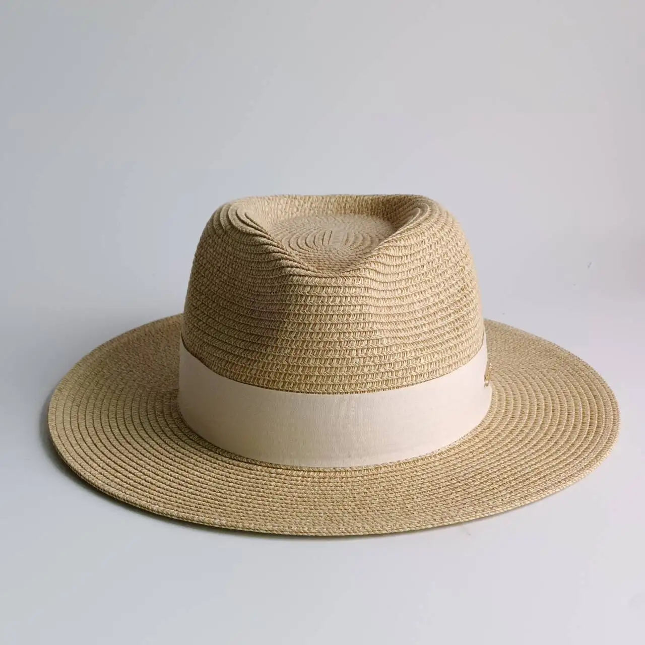 Classic Wide Brim Straw Fedora Hat for Women Men, UPF50+ UV Protection Panama Sun Hat, Breathable Summer Beach Hat with Ribbon,