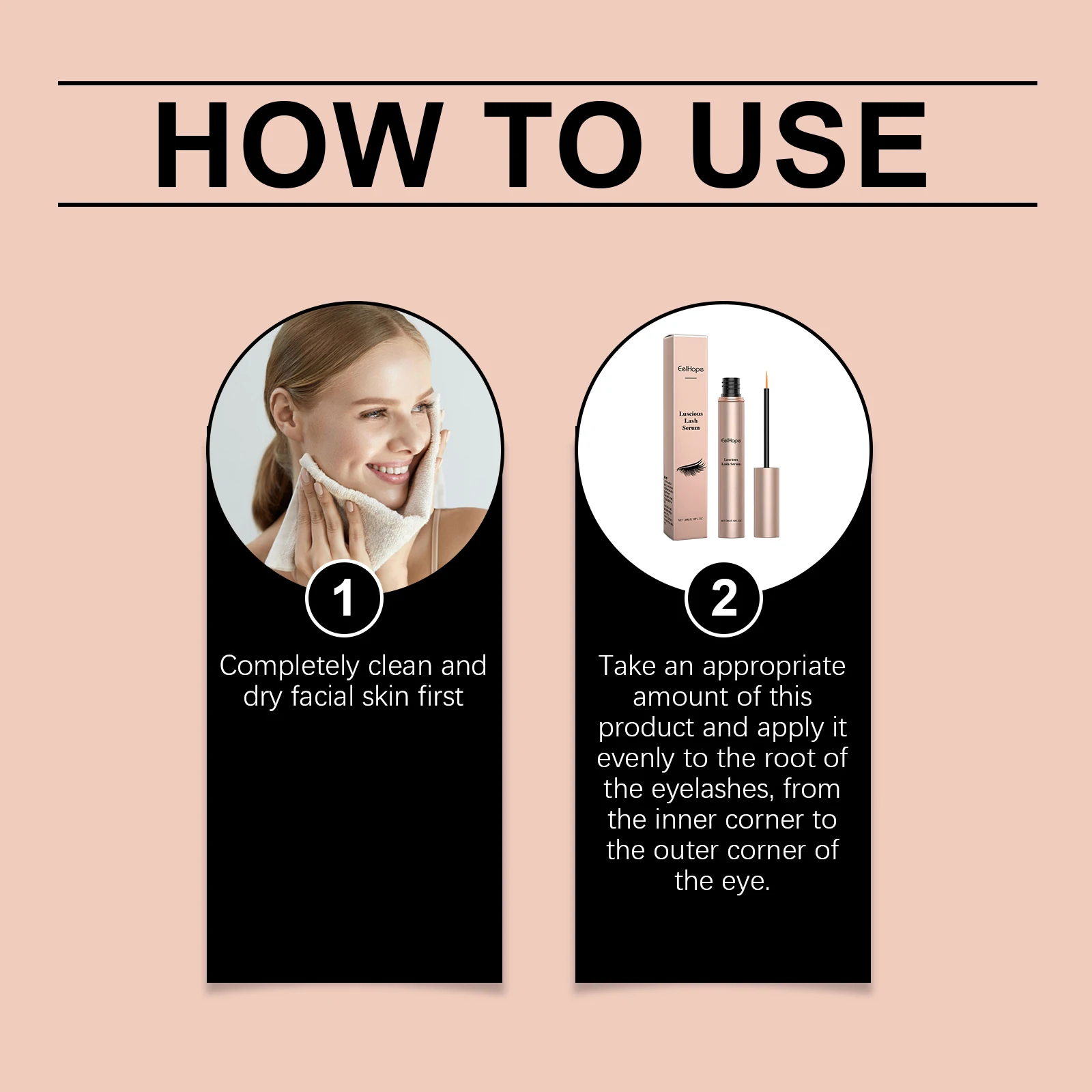 EELHOPE Wimpernpflegeserum fördert das Wimpernwachstum, Verdickung, verbessert die Zähigkeit, reduziert Bruch, wimpernpflegendes Wimpernserum