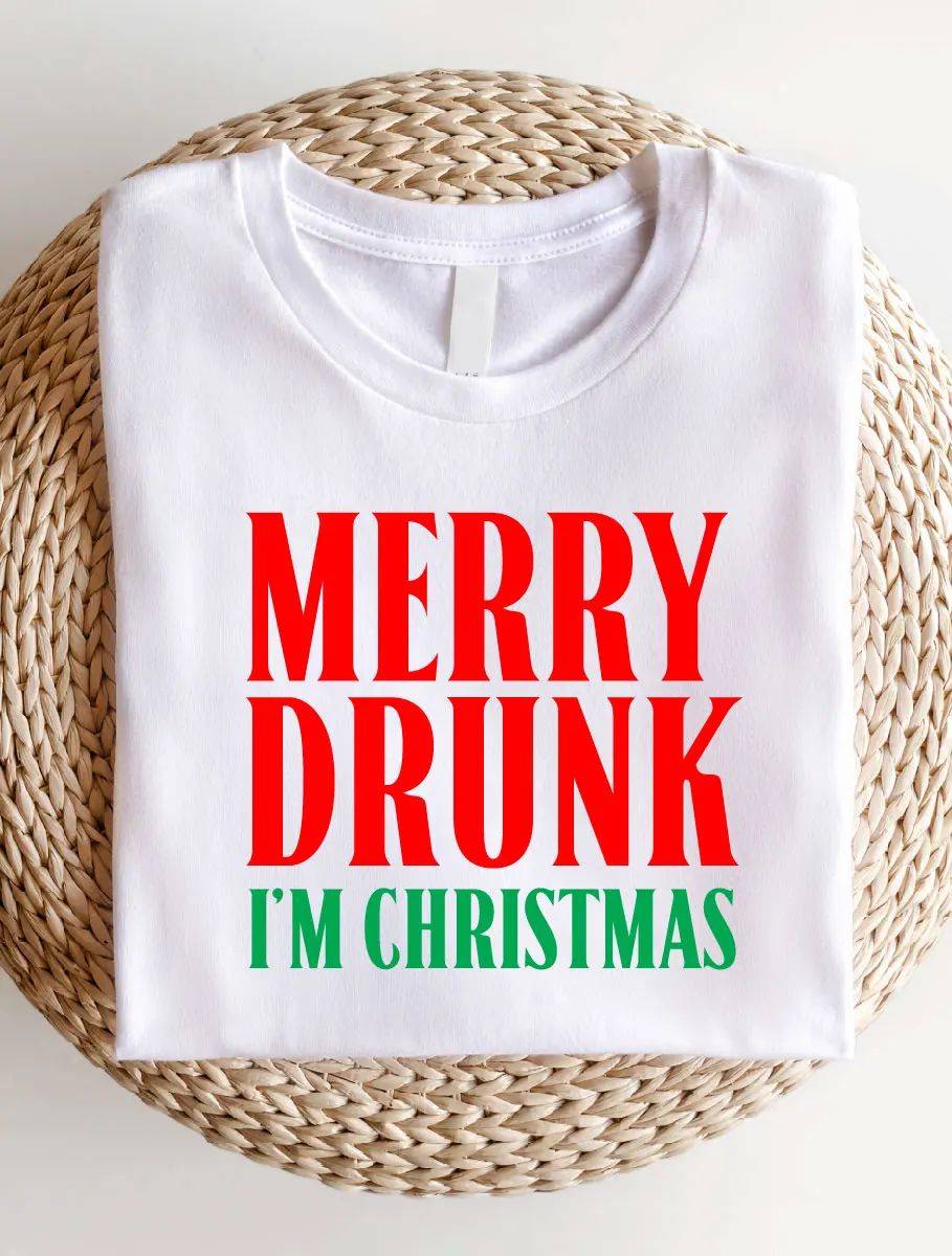 Merry Drunk I'm Christmas Shirt, Funny Christmas Tee, Christmas Drinking T-Shirt, Holiday Gift Idea