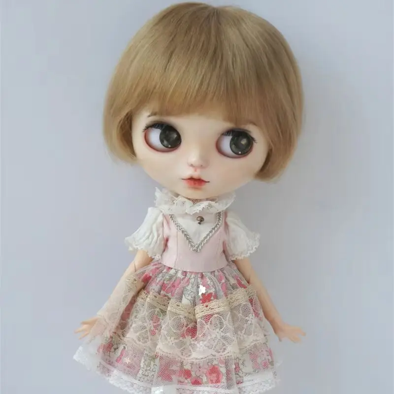 JD453 YOSD MSD SD Blythe Qbab Cute Mohair BJD Wig Suit For 1/6 1/4 1/3 Cheap Doll Hair For Size 6-7inch to 9-10inch Accessories