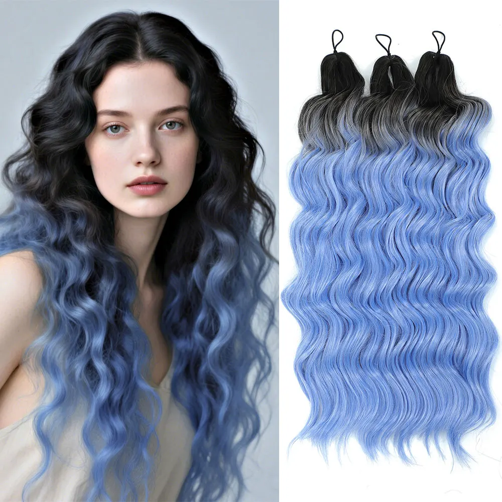 

24 Inch Anna Colorful Ombre Crochet Hair 300g Synthetic Loose Deep Wave Twist Braiding Hair Water Wave Extensions for Women