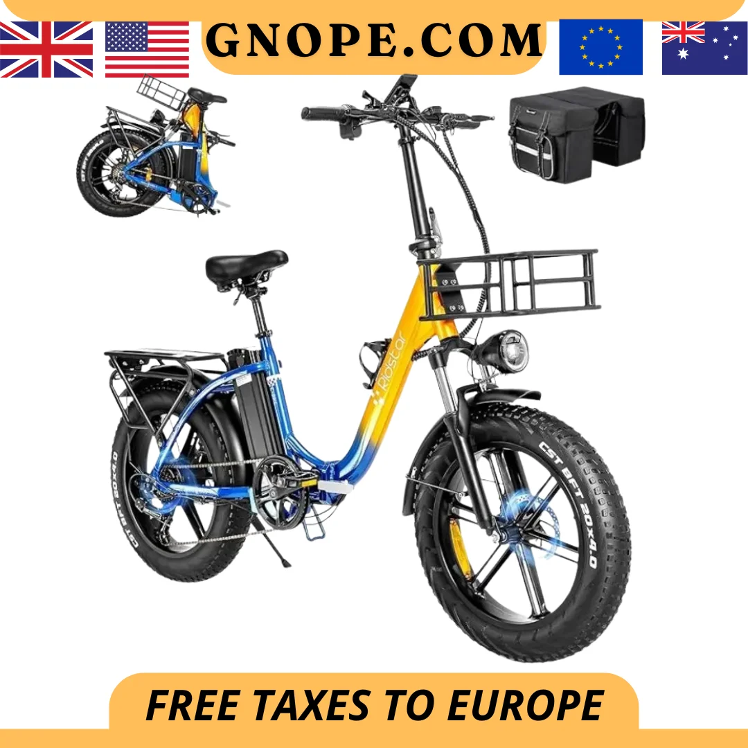 

Electric Bike for Adults with Rear Seat and Front Basket 1000W 48V15Ah LCD Color Screen F/R Disc Brake 20"x4.0"Fat Tire