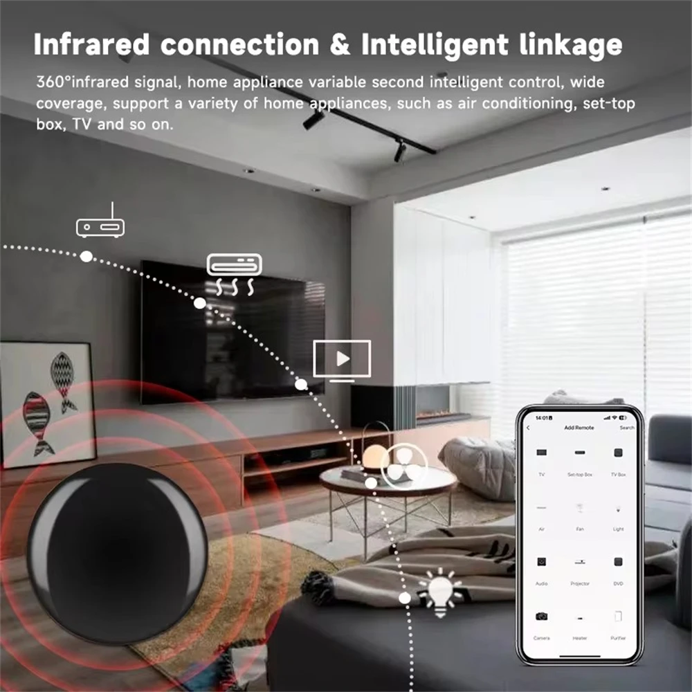Tuya WiFi Smart IR Remote Control Tuya Smart Home Remote Controller for TV DVD Air Conditioner AUD Works with Alexa Google Home view 6
