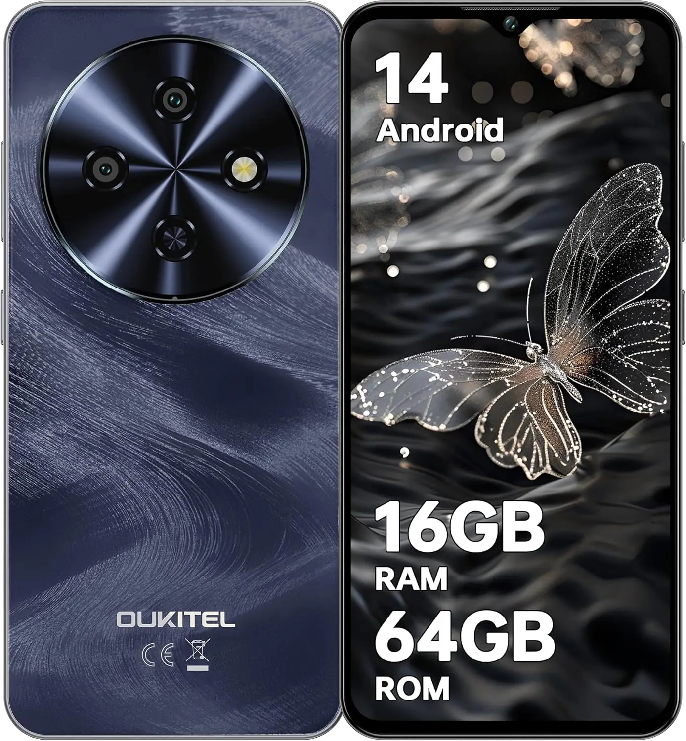 OUKITEL C5 Cell Phone Unlocked, 16(4+12)GB RAM+64GB ROM/TF 1TB