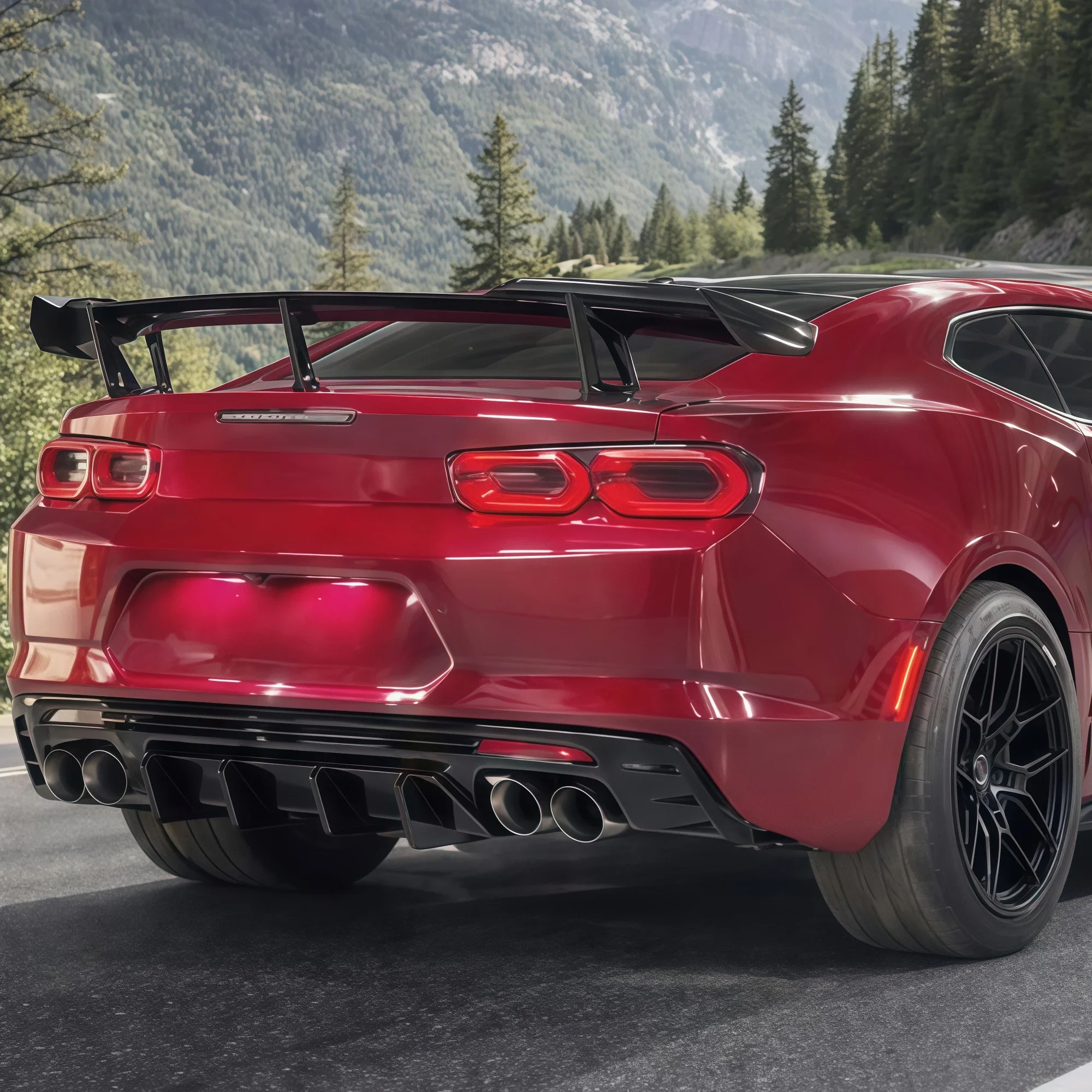 쉐보레 카마로 쿠페 컨버터블 LT LS SS RS 2016-2024 ZL1 스타일 리어 범퍼 립 스플리터 스포일러 카본룩 글로시 블랙 썸네일 2