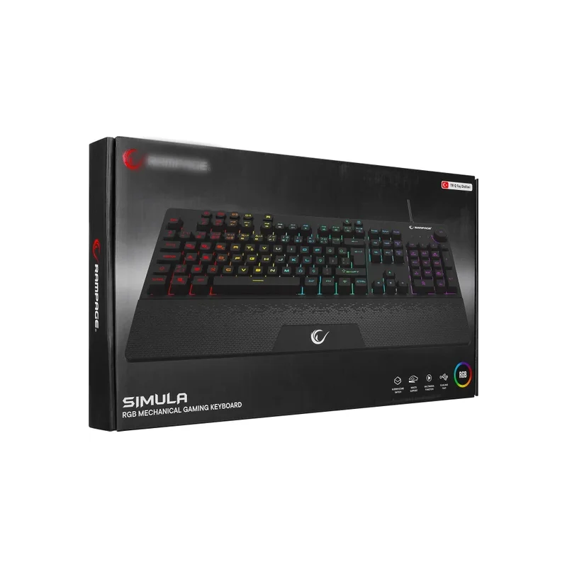 Rampge KB-GX65 Simula USB RGB Illuminated 4 Macro Key Wrist Supported Gaming Keyboard