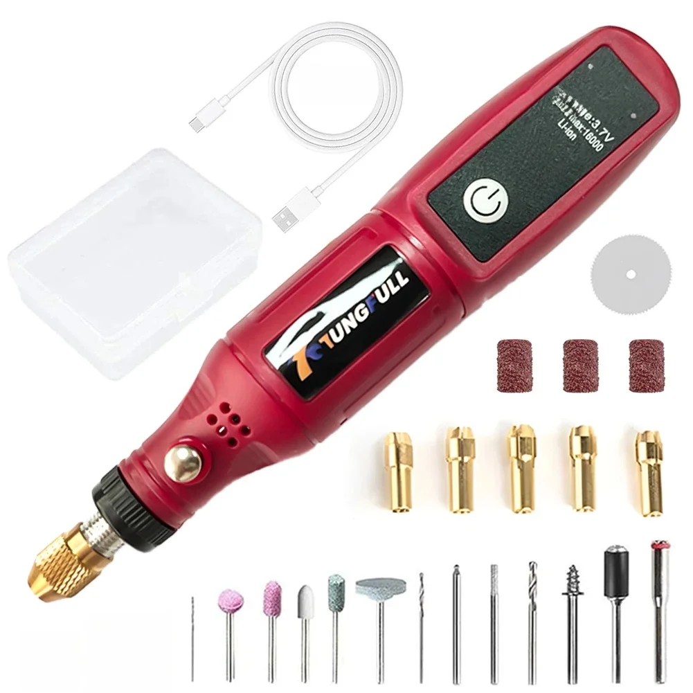 Electric Rotary Tool Engraving Pen Woodworking Wireless Electric Drill Nail Polisher Small Jewellery Jade Dressing Machine