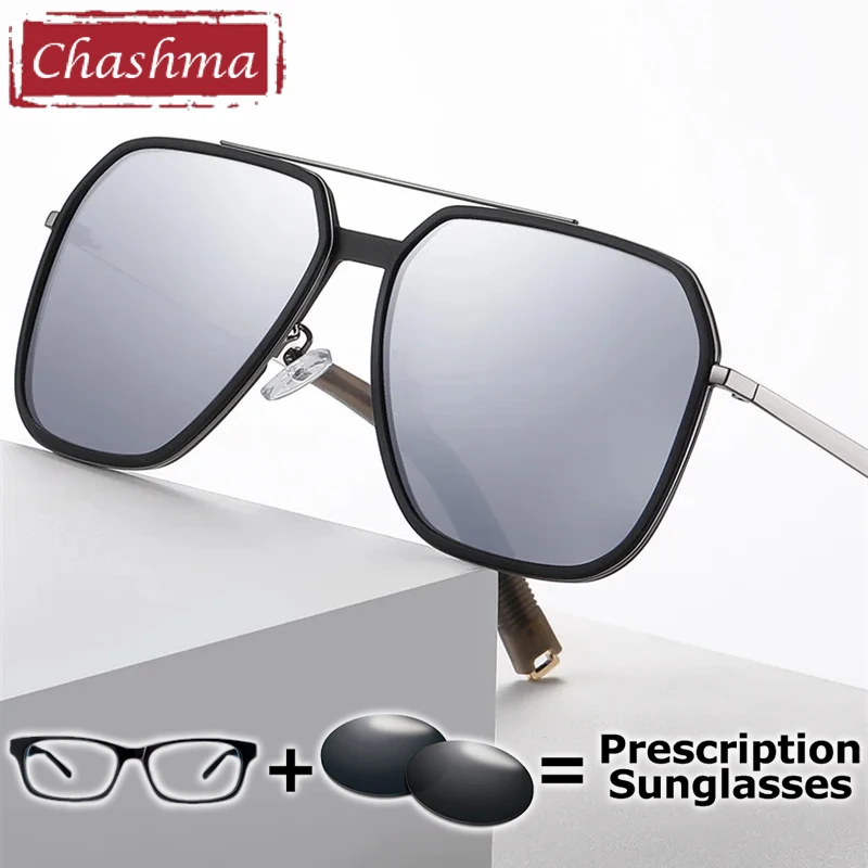 

Очки по рецепту Chashma, мужские солнцезащитные очки, поляризационные очки для вождения, близорукость, большие очки, защита от ультрафиолета, прогрессивная оправа для очков