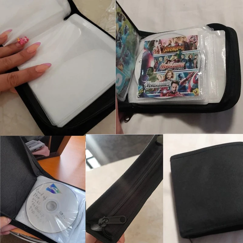 40Pcs custodia per cd disco custodia per dvd custodia in tessuto Oxford ad alta capacità porta cd dischi per la casa scatola di immagazzinaggio borsa con cerniera