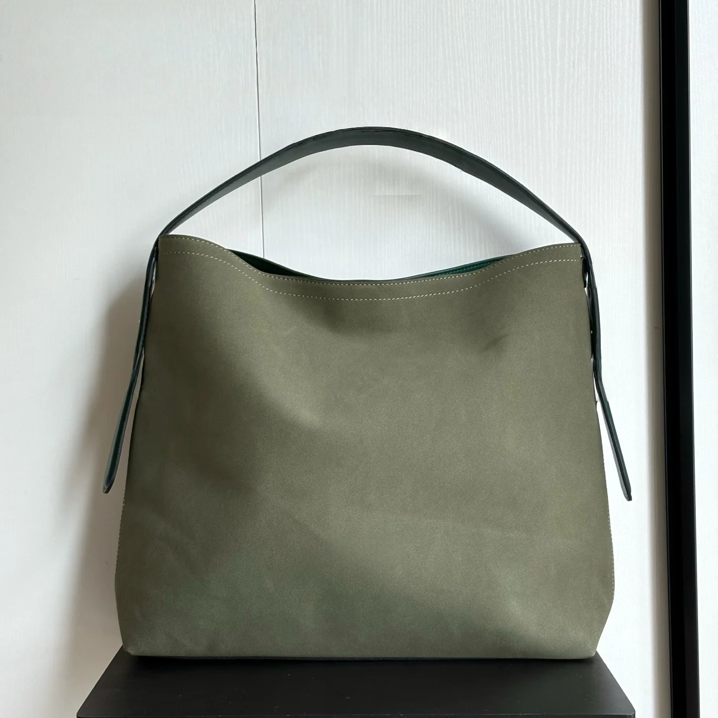 

2025 New Women's Detachable and Adjustable Shoulder Strap Tote Bag/Crossbody Bag in Deep Green Suede 40/36/12cm