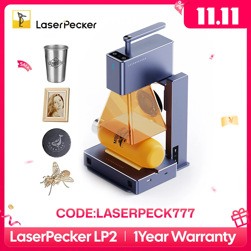 

LaserPecker Laser Engraver Portable Easy to Use Fast Engraving Speed Multi Material Laser Engraving Machine With 2k 5W LP2 Pro