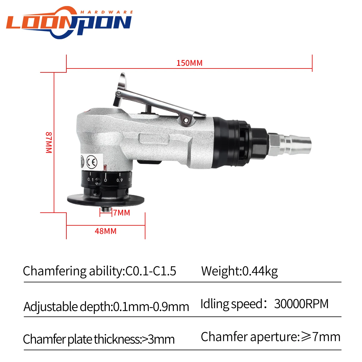 Mini Pneumatic Chamfering Machine Portable 45 Degree Chamfer Machine Metal Trimming 45° Arc Beveling Machine Air Tools