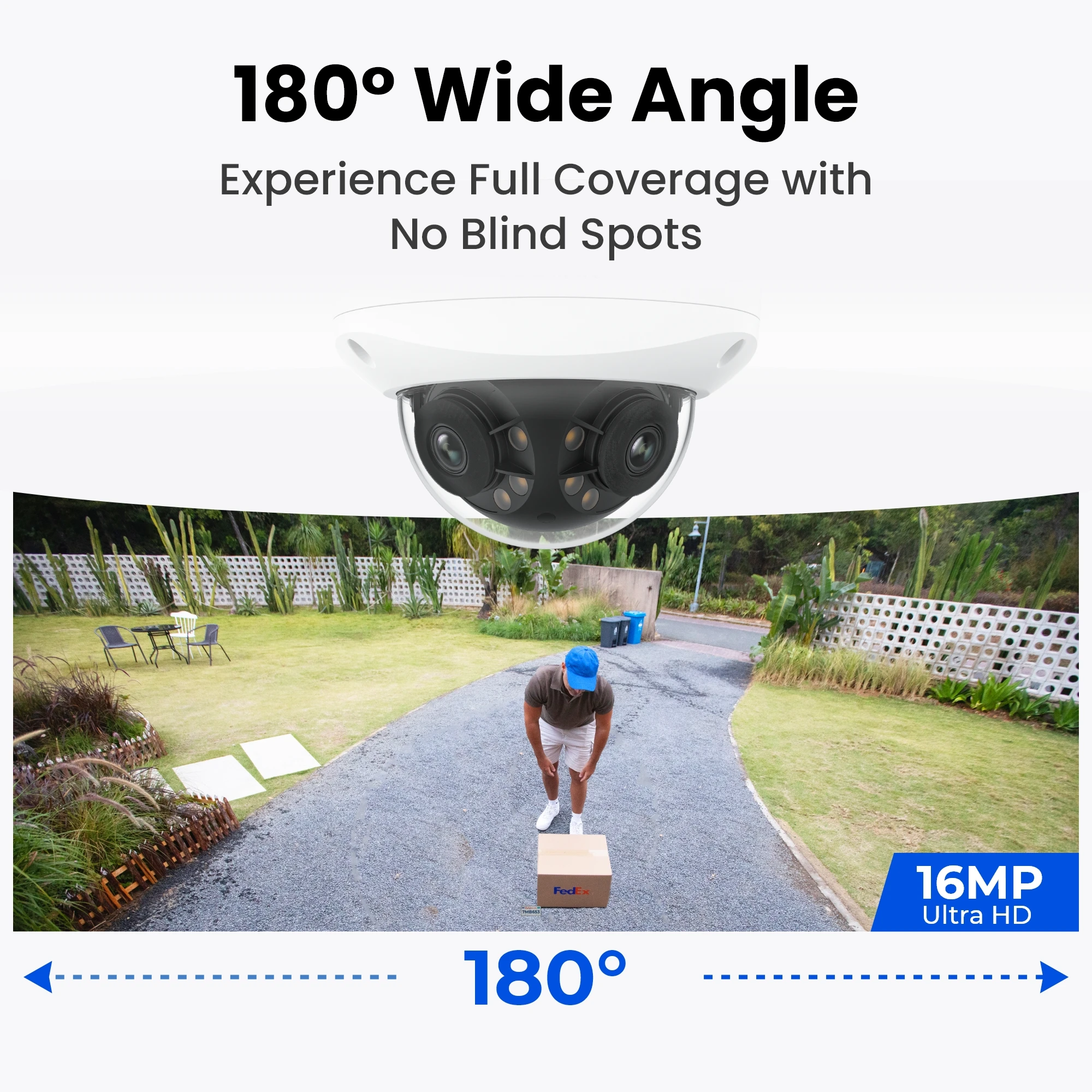 Reolink 4K 180° Dual-Lens PoE IP Camera IK10 Vandal-Proof Security Camera 16MP Smart Home Surveillance Cameras with Spotlight image 2