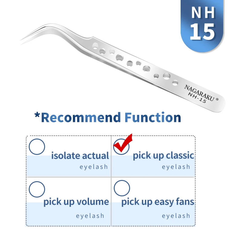NAGARAKU wimperverlenging pincet make-up roestvrijstalen wimper 3D nauwkeurige clip