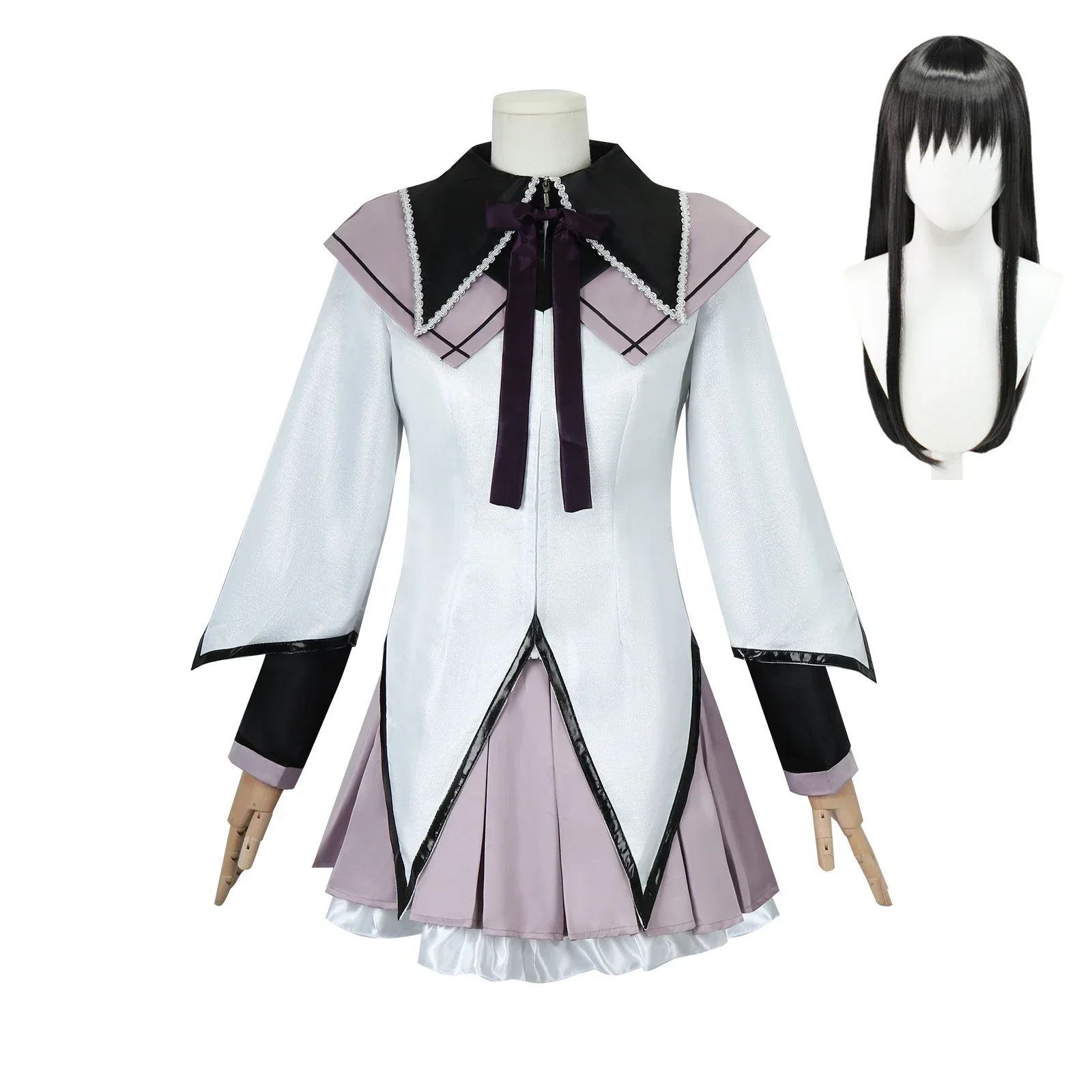 Puella Magi Madoka Magica Akemi Homura Cosplay Kostuums Carnaval Uniform Anime Halloween Kostuums Jurk - afbeelding 2