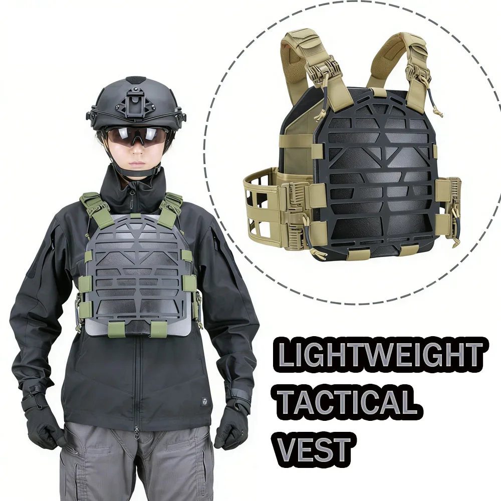 Tactical Plate Modular Vest Adjustable Quick Carrier Airsoft Protective Plate Carrier for Outdoor Hunting Vest Training Gear