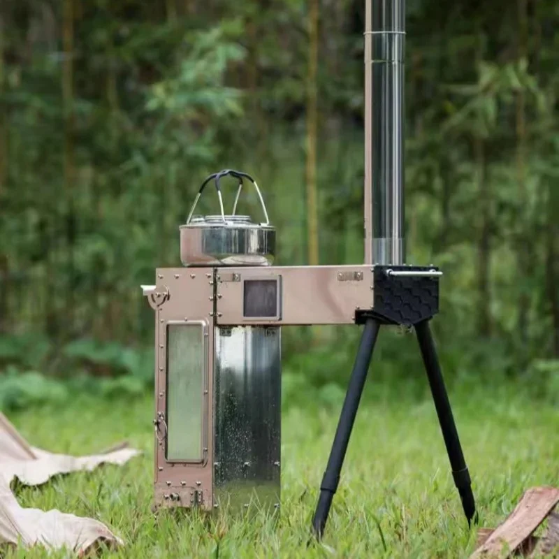 Poêle à bois de camping girafe arc-en-ciel, poêle à granulés, chauffe-charbon de bois polyvalent, barbecue, pique-nique