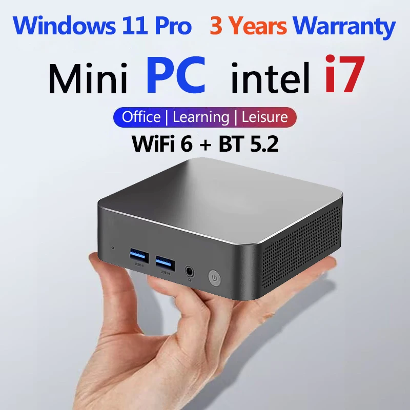 Mini PC 2026 Intel Core i7 4510U, Windows 11 Pro, Computadora de Escritorio para Juegos, 16GB DDR4, 512GB/1TB SSD, WiFi6, BT5.2, 4K, PC de Oficina