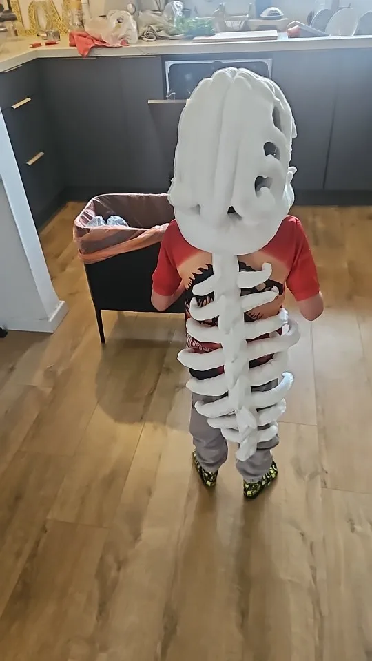 Dinosaur Skeleton Plush Cosplay Hood & Spine