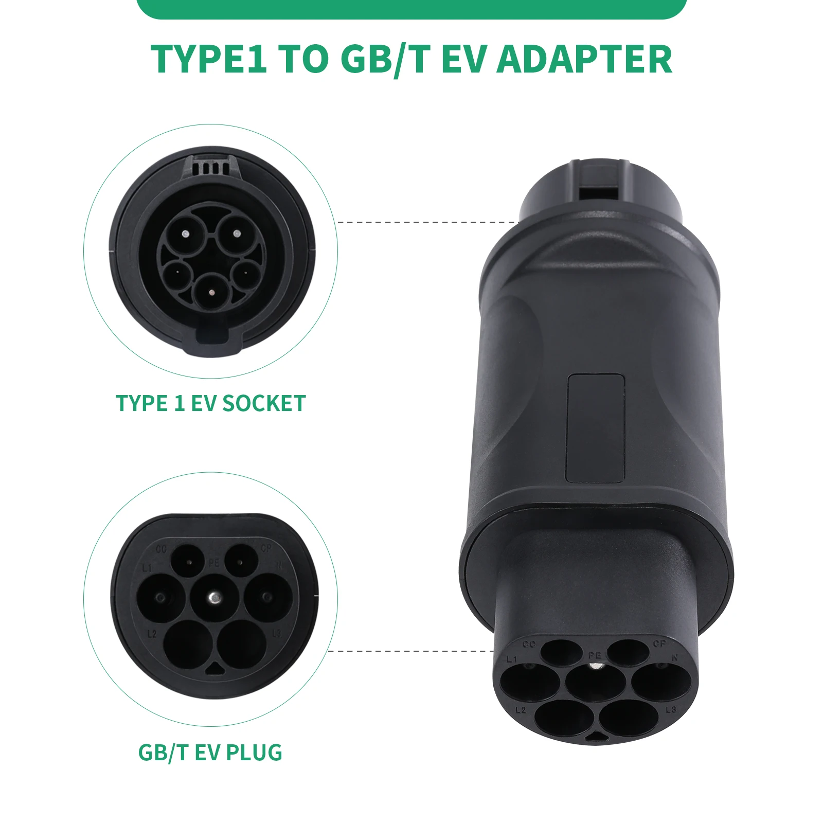 Electric Vehicle Charging Connector Type 1 to GBT J1772 EV Adapter Type 1 Use For Chinese Standard Car VW ID 4 EVSE Charger