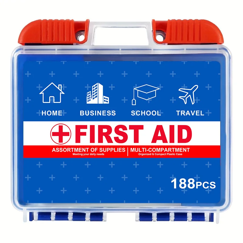 مجموعة الإسعافات الأولية مكونة من 188 قطعة: نظيفة وعلاج وحماية القطع الصغيرة والخدوش. السفر، الطوارئ، البقاء، الصيد، في الهواء الطلق، التخييم والرياضة #5