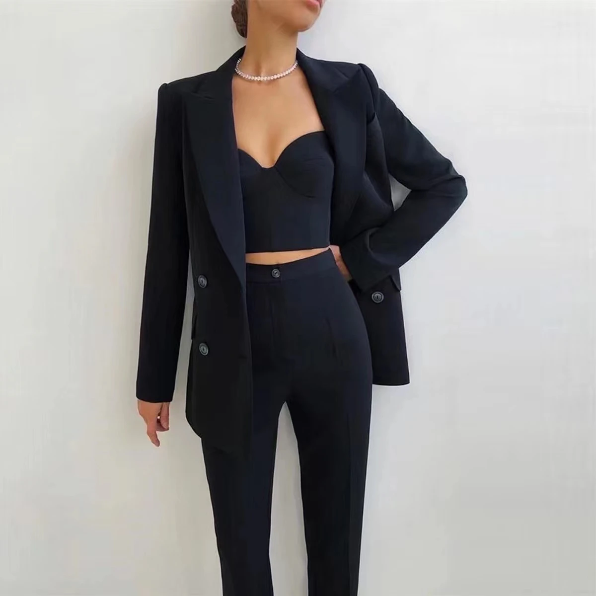 High Quality Fashion 2023 Blazer For Women Suit Set Slim Pants Suit Party Club Spring Summer